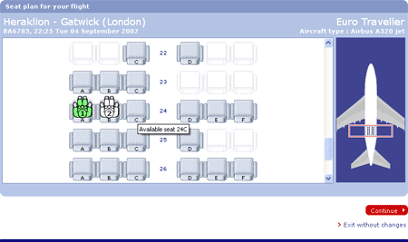 BA seat plan