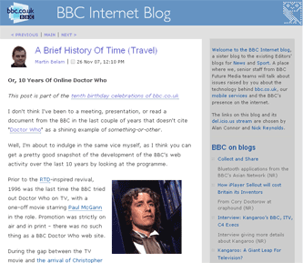 Martin Belam article on the BBC Internet Blog