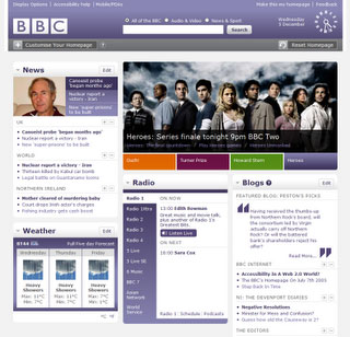 BBC homepage beta screenshot