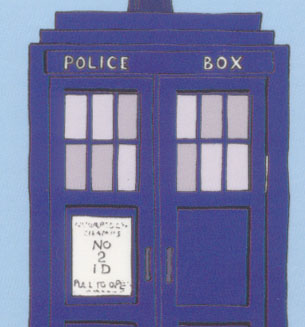 No2ID on the cartoon TARDIS door