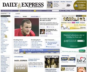 The results of a colour-blindness test on the Daily Express homepage