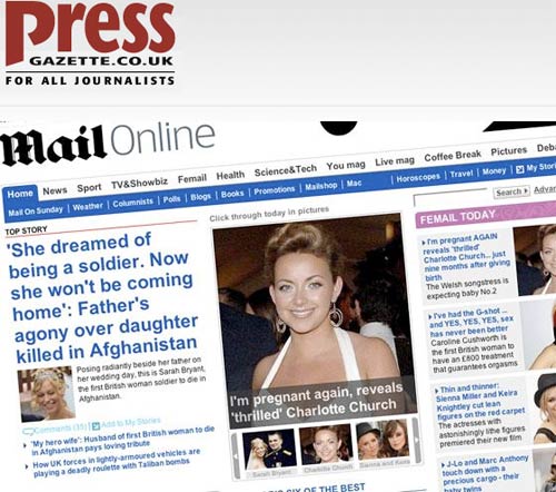 Press Gazatte image of the Daily Mail site