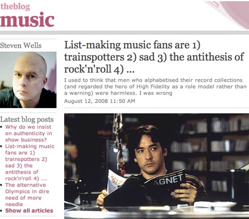 20080815 Steven Wells on the Guardian's Music blog