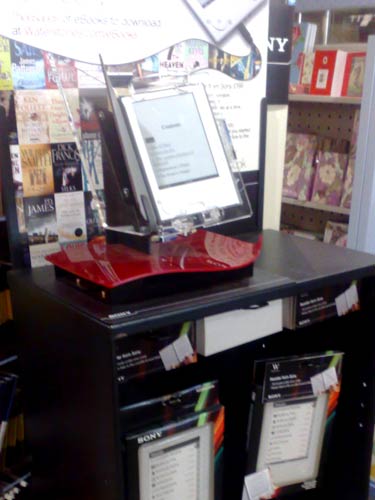 Sony E Reader on display in Waterstones