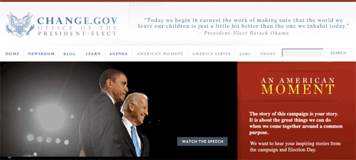Barack Obama 'Change' website
