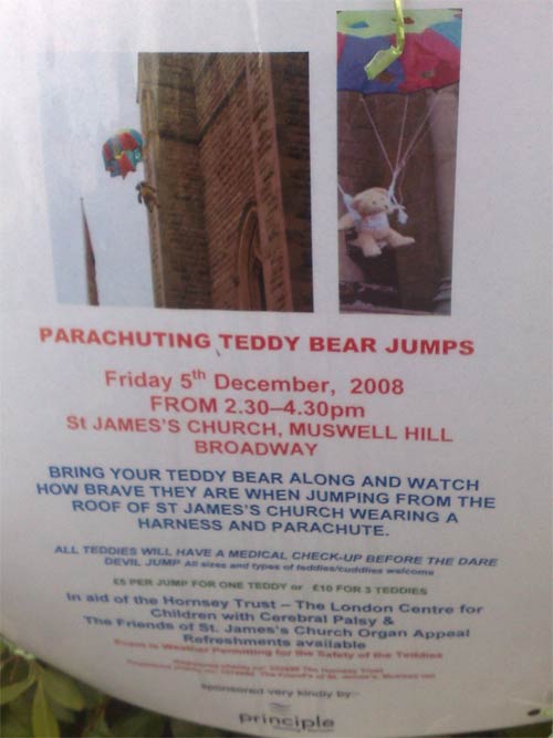 'Parachuting Teddy Bear Jumps' poster