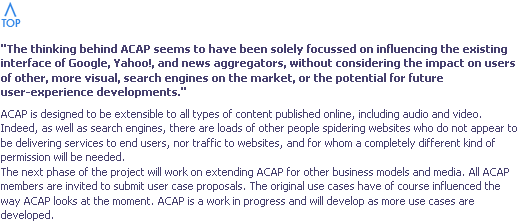 ACAP FAQ excerpt