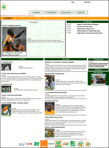 Website of the FA of the Ivory Coast