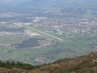 Salzburg Airport viewed from the top of the Untersberg