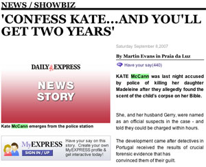 Confess Kate story from the Sunday Express