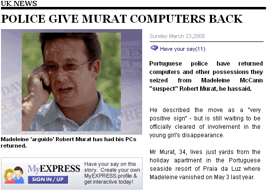 Daily Express article about Murat