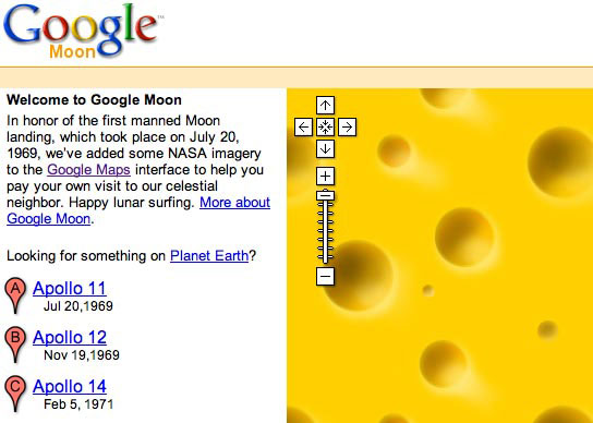 Google's Moon was made of cheese