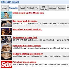 The Sun's headline Google Gadget