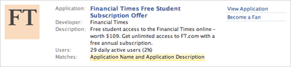 Financial Times Facebook applications