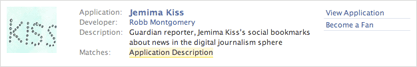 Jemima Kiss Facebook application