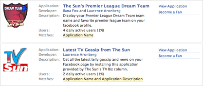 The Sun Facebook apps