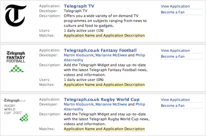 Telegraph Facebook apps