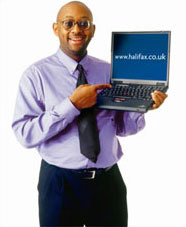 Steve, the face of the Halifax, checking out their website