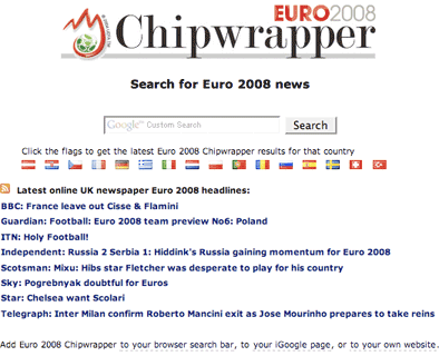 The Euro 2008 Chipwrapper Homepage