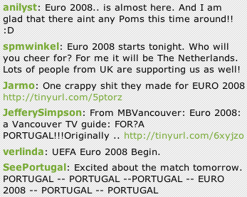 Fansivu Euro 2008 Tweets