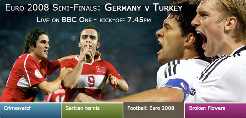 The BBC's semi-final homepage promo