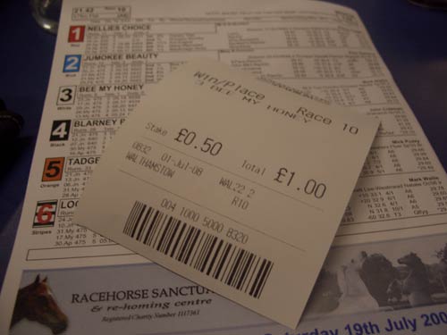 One of my unsuccessful betting slips