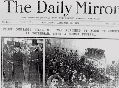 Daily Mirror Tottenham Outrage funeral homepage