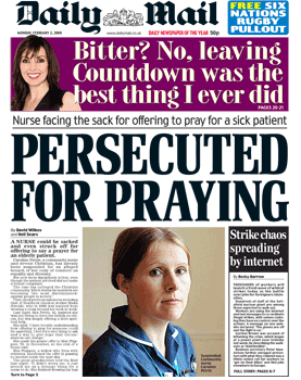 Daily Mail front page 2nd February 2009