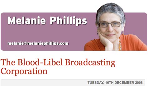 Melanie Phillips BBC blood libel header