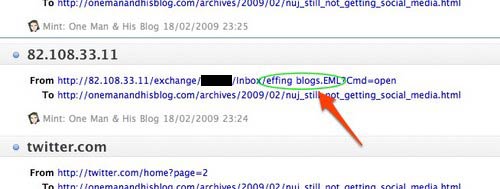 Effing blogs in the logfiles