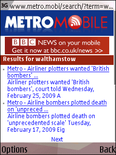 BBC adverts on the Metro Mobile