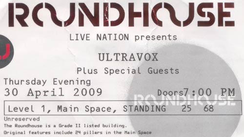 My Ultravox ticket