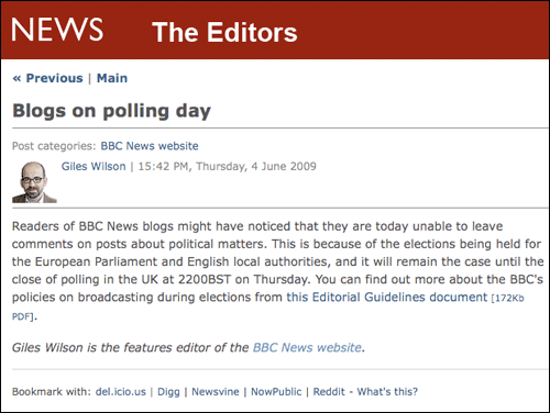 BBC Blogs message