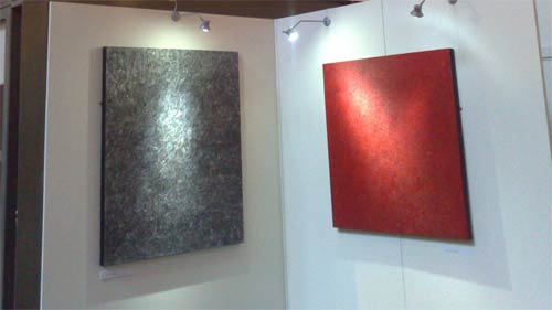 Two canvases in Ron William Webb's Chopin exhibition