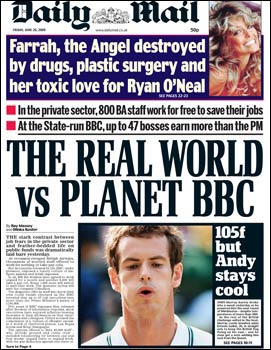 Daily Mail BBC front page