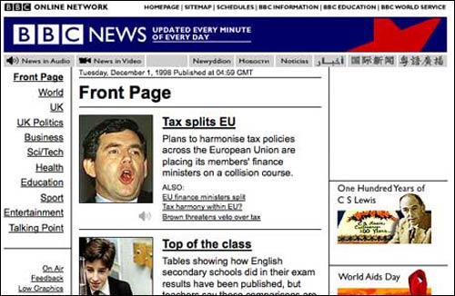 BBC News website in 1998