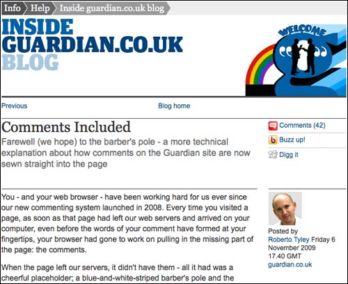 Roberto Tyley's Guardian blog post about comments