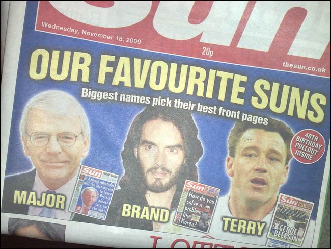 The Sun pimping Russell Brand