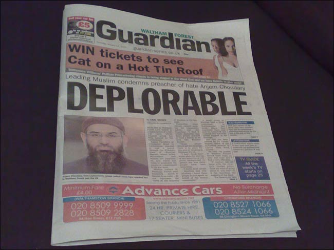Waltham Forest Guardian front page