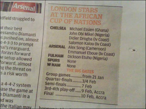 Evening Standard Accra howler