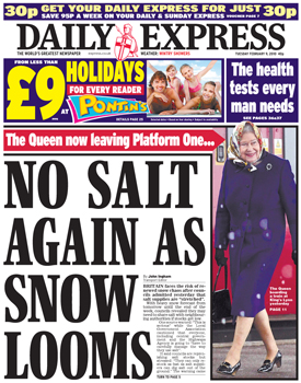 Daily Express doom-mongering front page