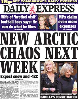 Daily Express doom-mongering front page