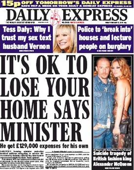 Daily Express doom-mongering front page