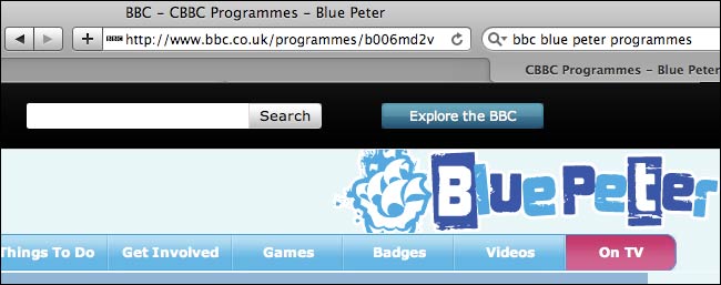 Blue Peter and the mysterious URL