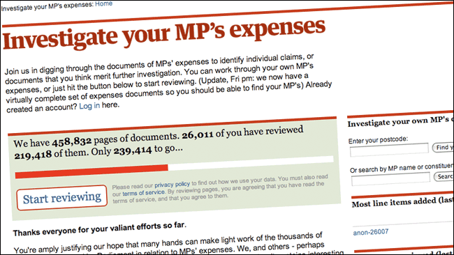 The Guardian MPs Expenses app