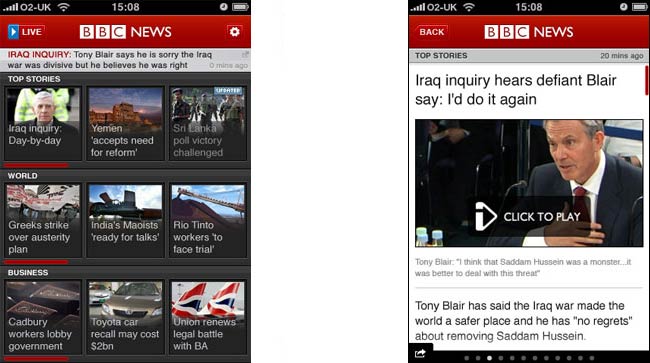 BBC News iPhone application