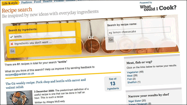 The Guardian's new recipe search