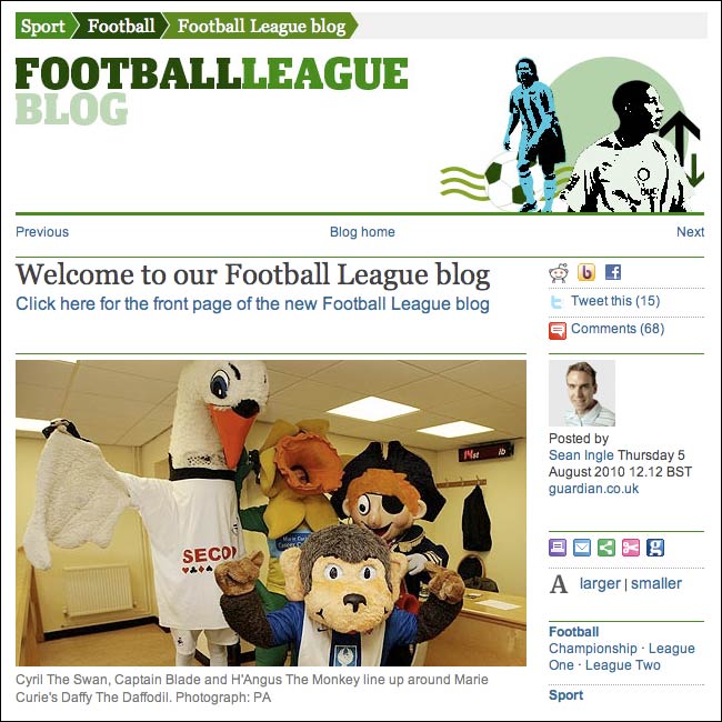 The Guardian's Football League Blog