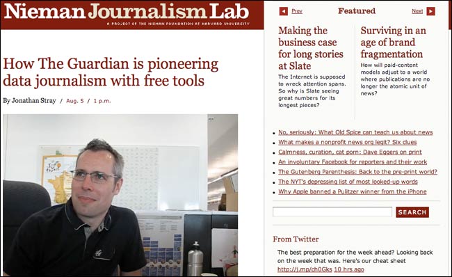 Simon Rogers on the Nieman Journalism Lab website