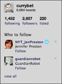 Twitter urges me to follow the Guardian Robot